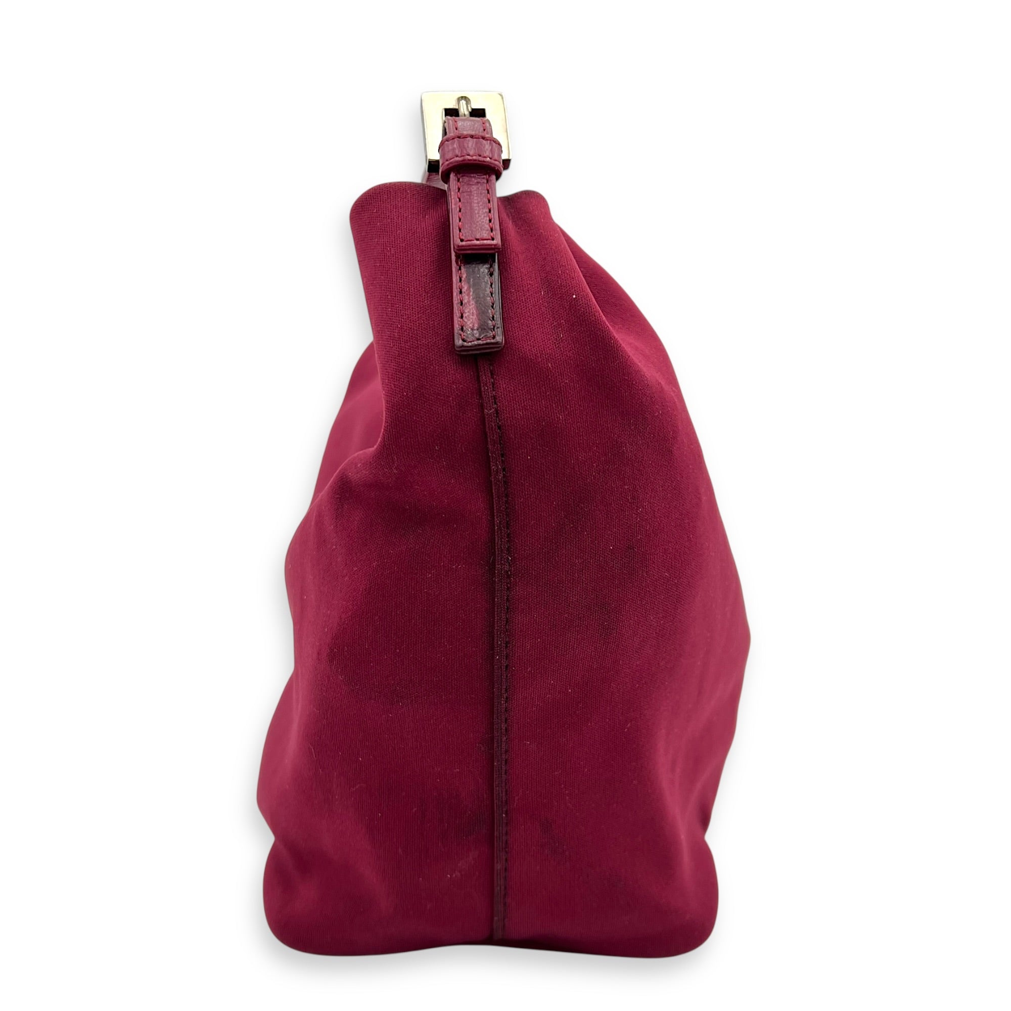 Baguette Shoulder Bag Red in Canvas, Silver hardware