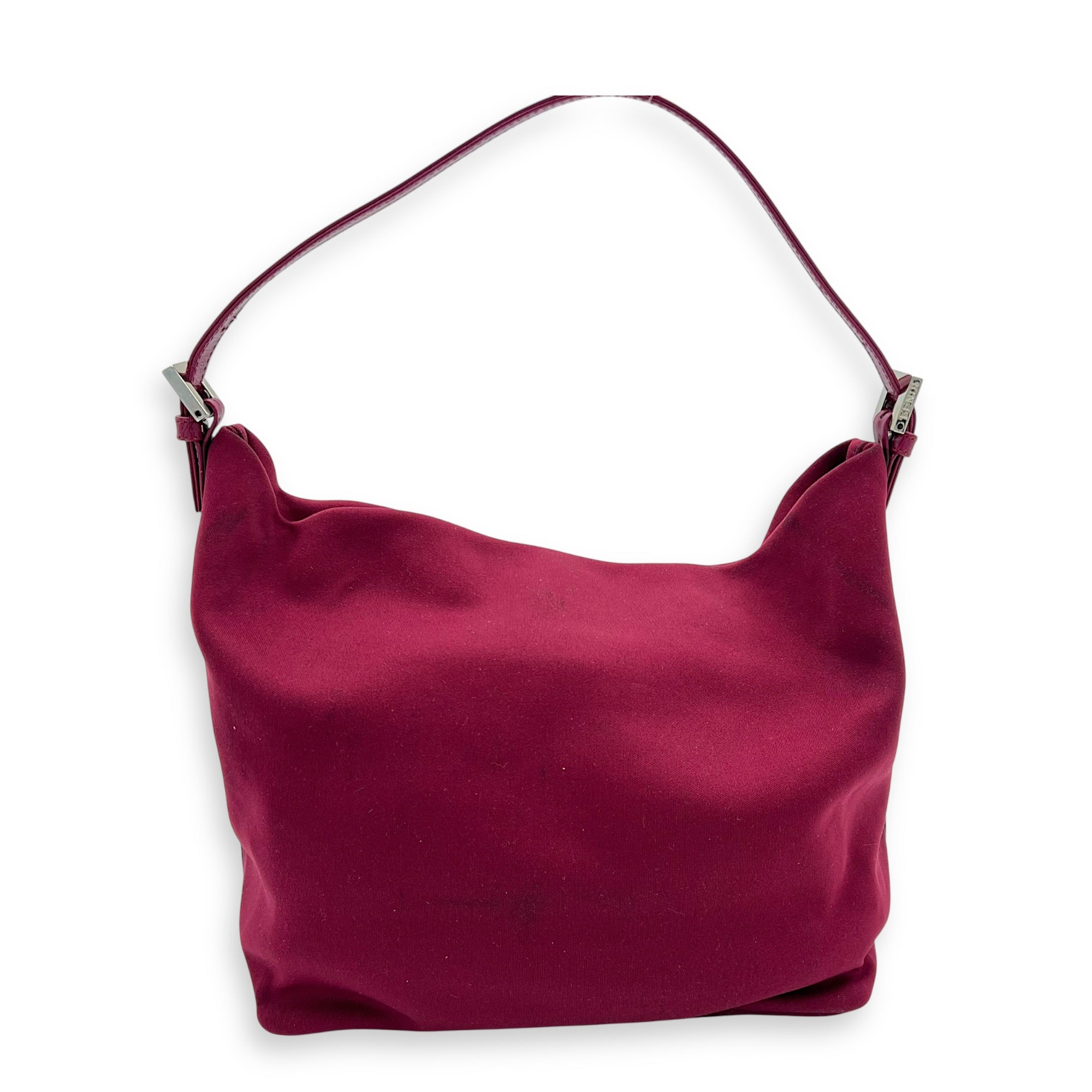 Baguette Shoulder Bag Red in Canvas, Silver hardware