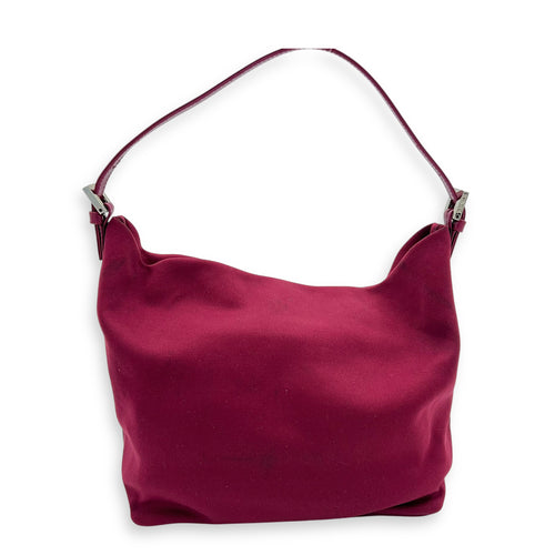 Baguette Shoulder Bag Red in Canvas, Silver hardware