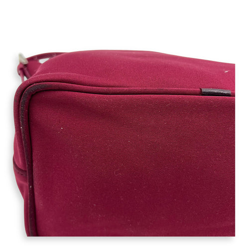 Baguette Shoulder Bag Red in Canvas, Silver hardware