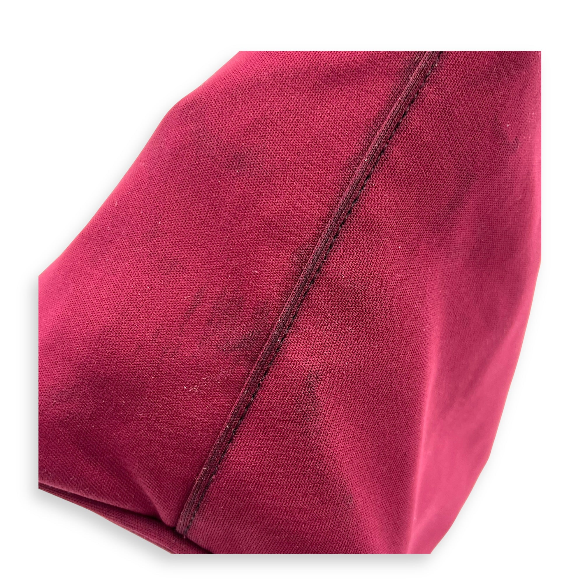 Baguette Shoulder Bag Red in Canvas, Silver hardware