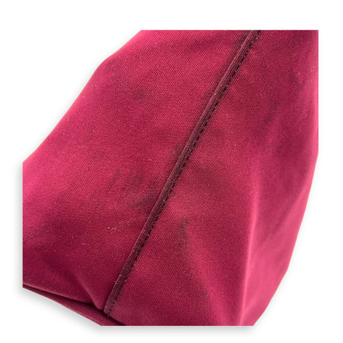 Baguette Shoulder Bag Red in Canvas, Silver hardware