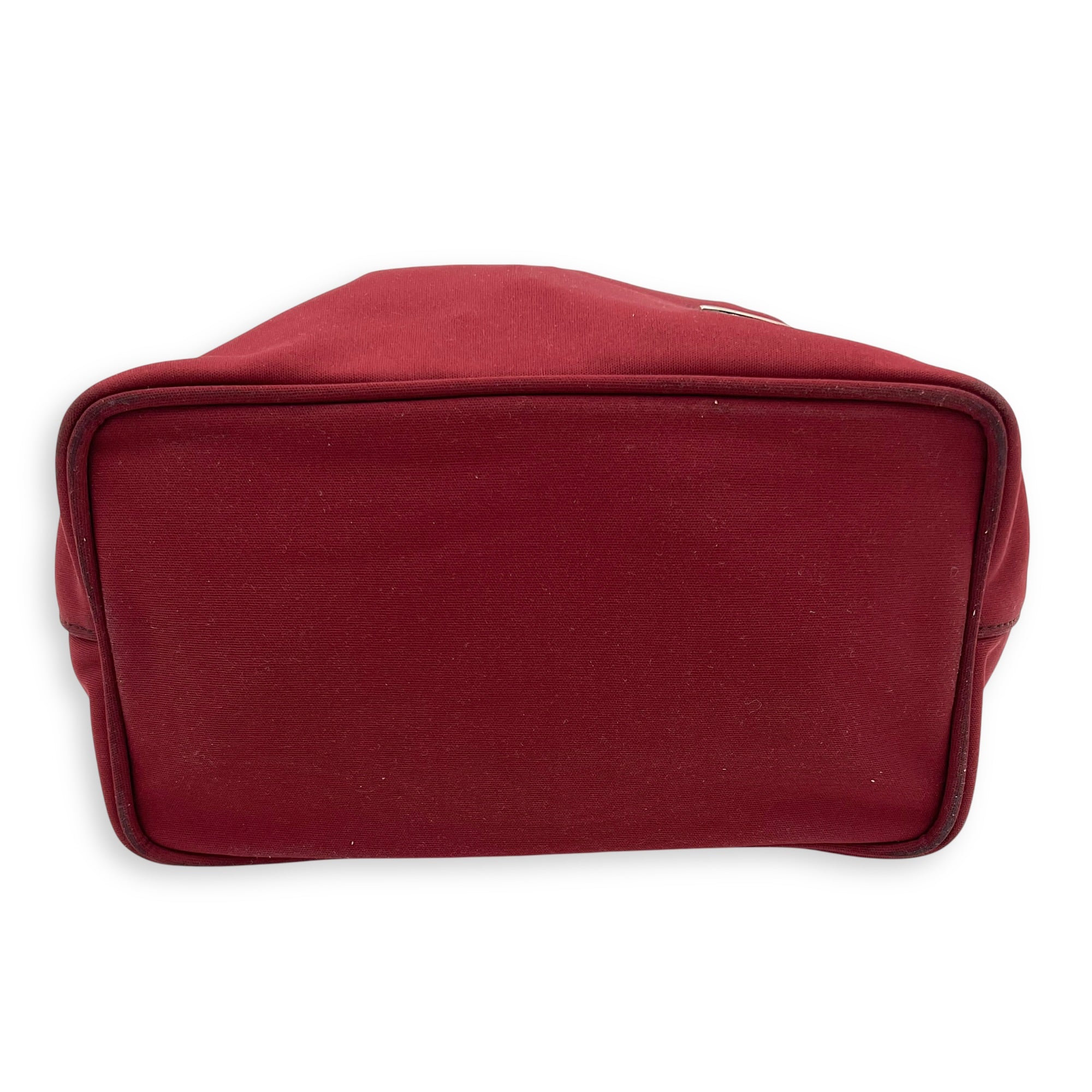 Baguette Shoulder Bag Red in Canvas, Silver hardware