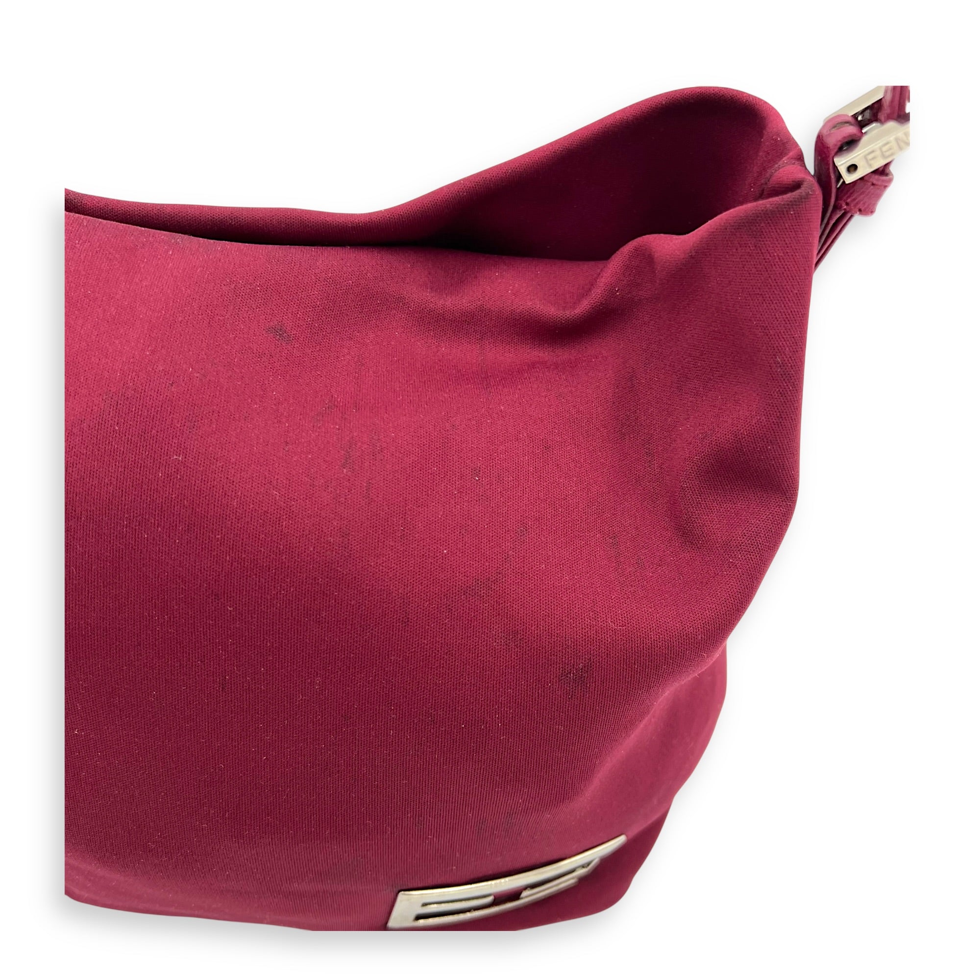 Baguette Shoulder Bag Red in Canvas, Silver hardware