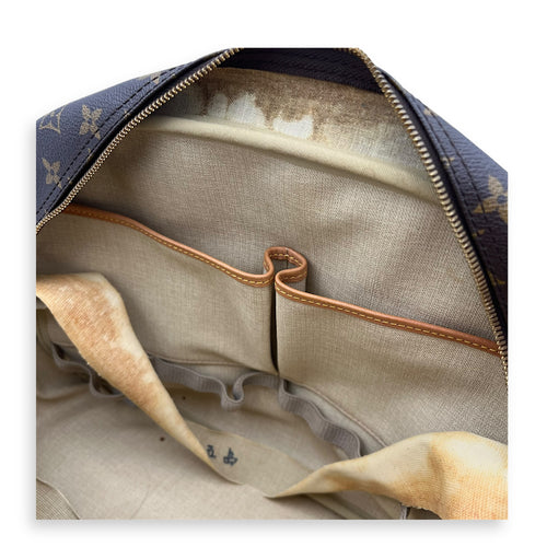 Deauville Top Handle Bag Brown in Monogram Coated Canvas, Gold hardware