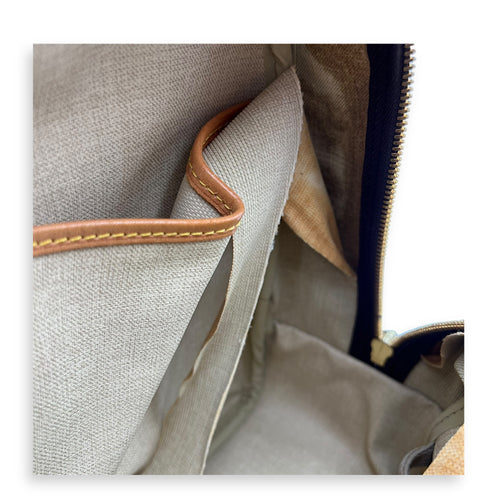 Deauville Top Handle Bag Brown in Monogram Coated Canvas, Gold hardware