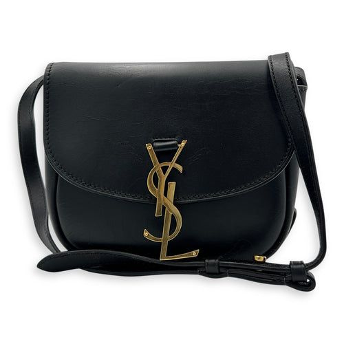Kaia Crossbody Bag Black in Calfskin, Gold hardware