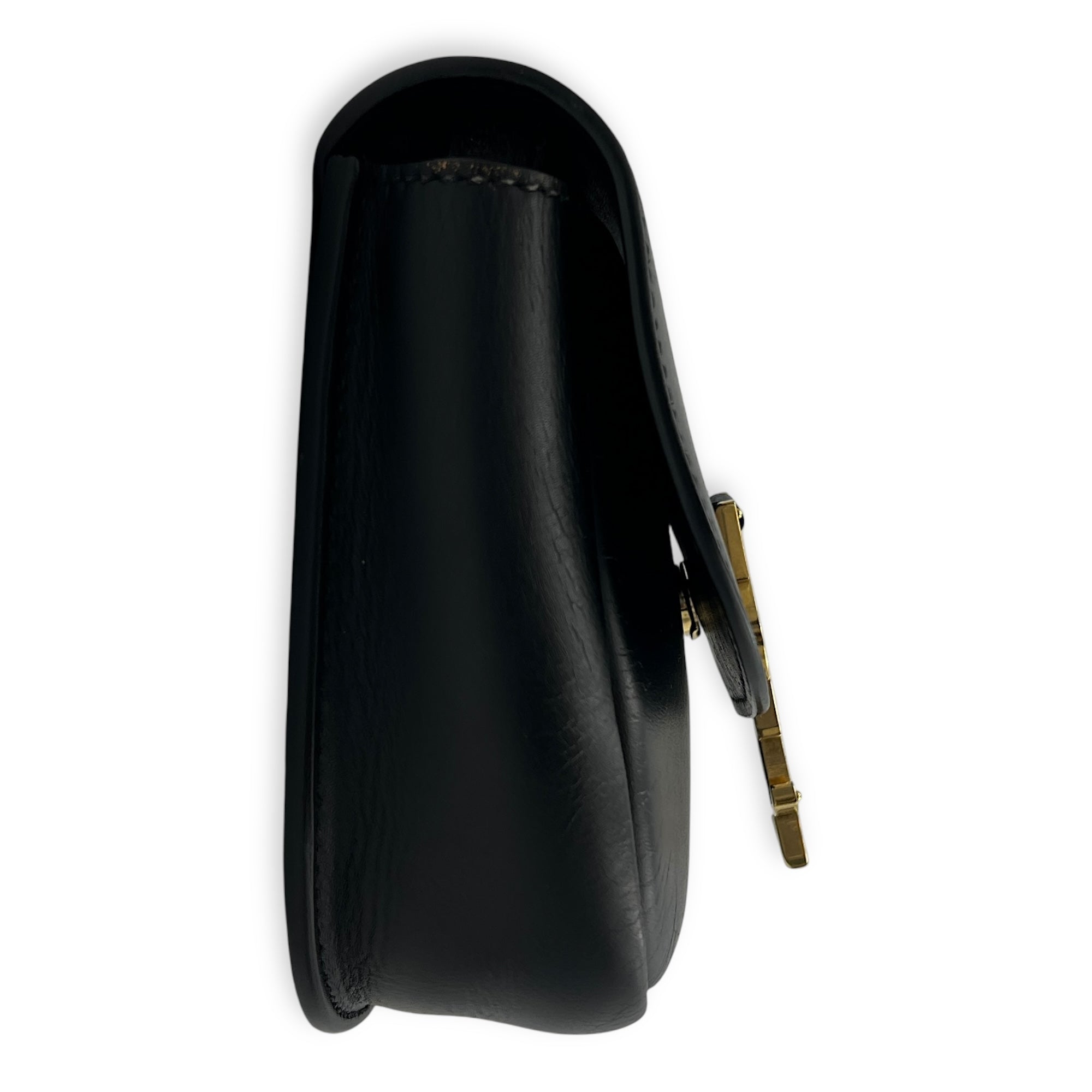 Kaia Crossbody Bag Black in Calfskin, Gold hardware