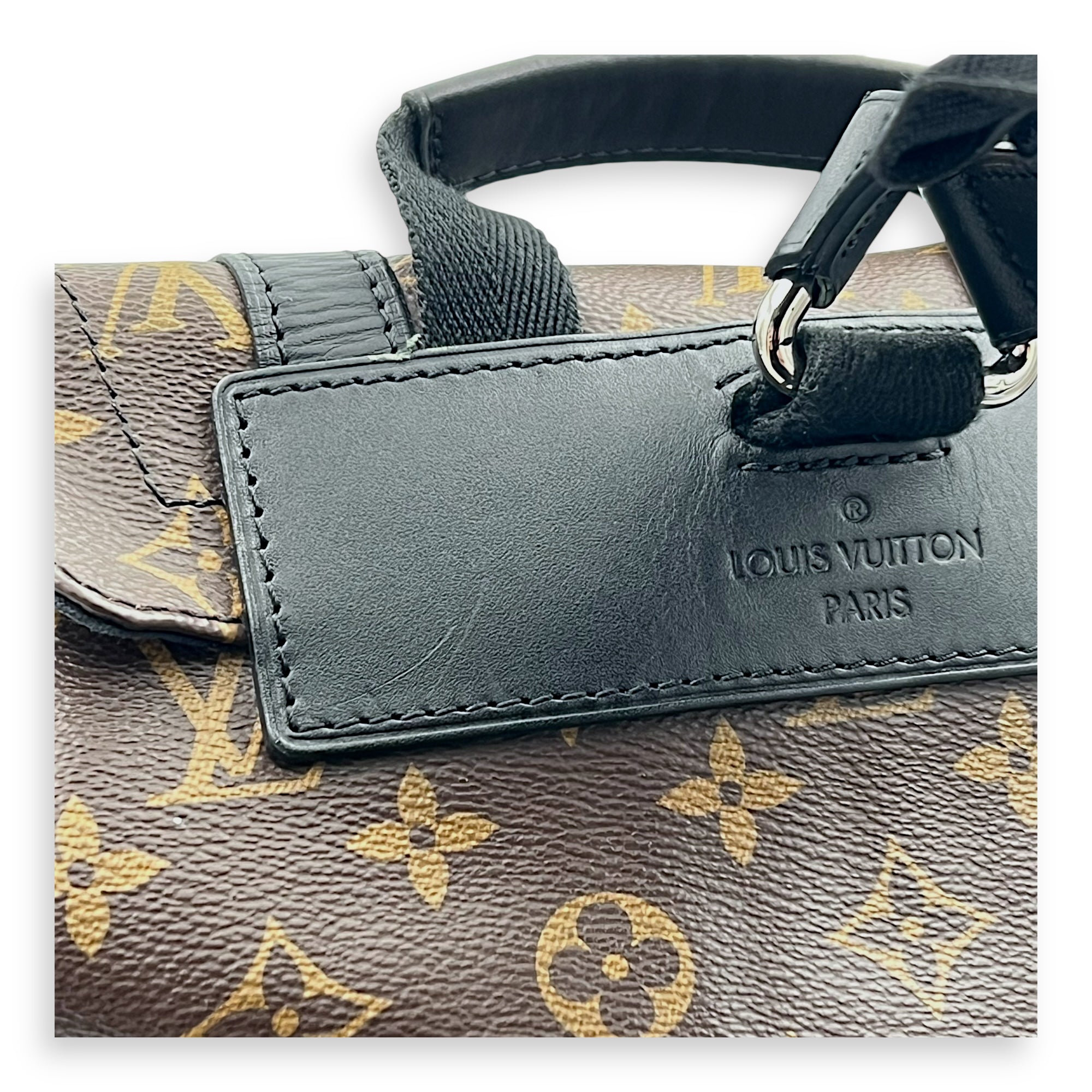 Christopher Backpack Brown in Monogram Coated Canvas, Silver hardware