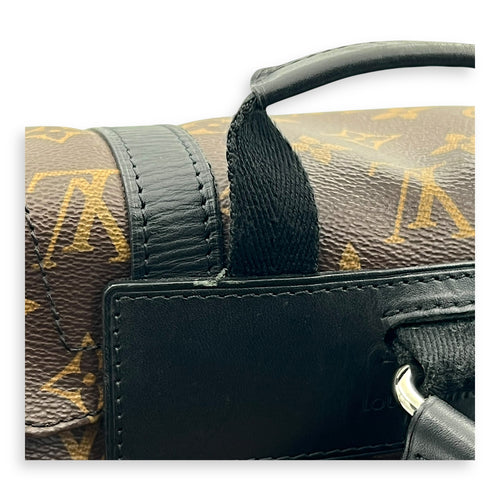 Christopher Backpack Brown in Monogram Coated Canvas, Silver hardware