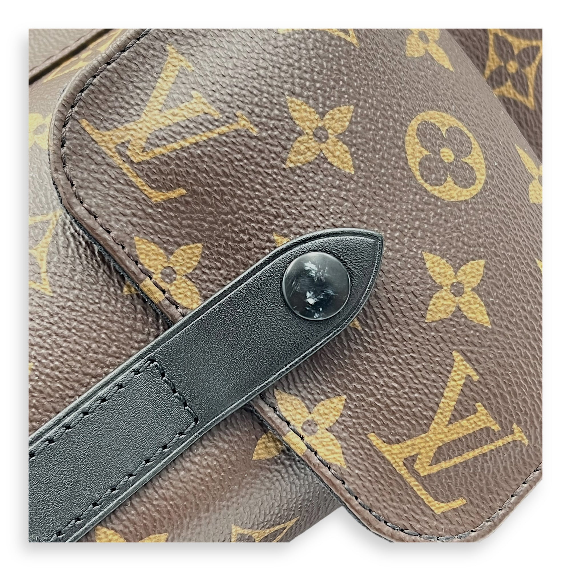 Christopher Backpack Brown in Monogram Coated Canvas, Silver hardware