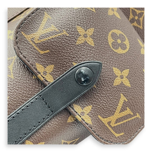 Christopher Backpack Brown in Monogram Coated Canvas, Silver hardware