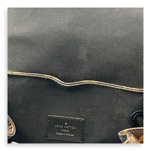 Christopher Backpack Brown in Monogram Coated Canvas, Silver hardware