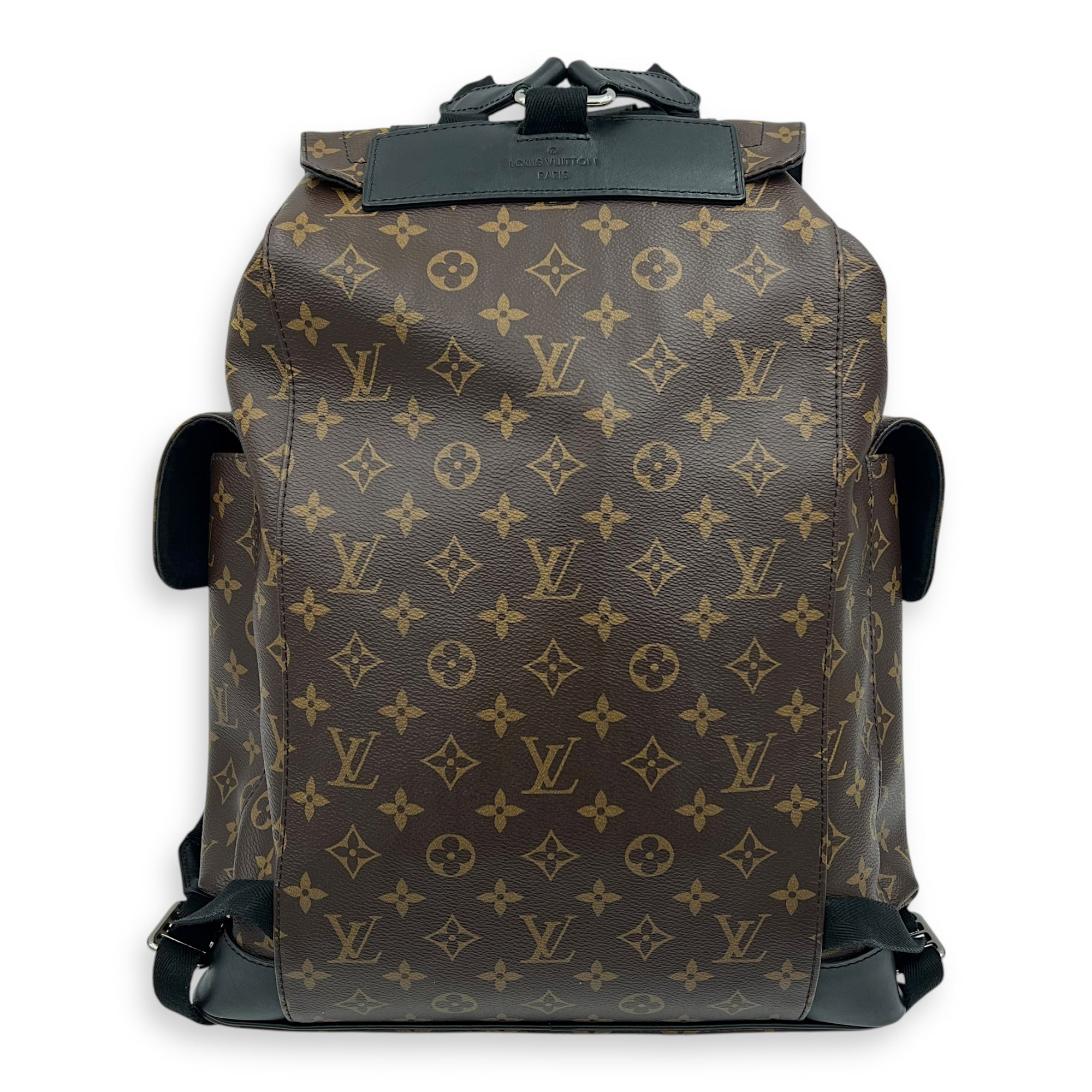 Christopher Backpack Brown in Monogram Coated Canvas, Silver hardware