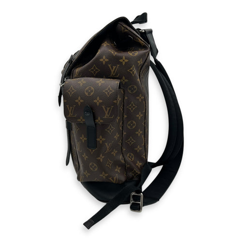 Christopher Backpack Brown in Monogram Coated Canvas, Silver hardware
