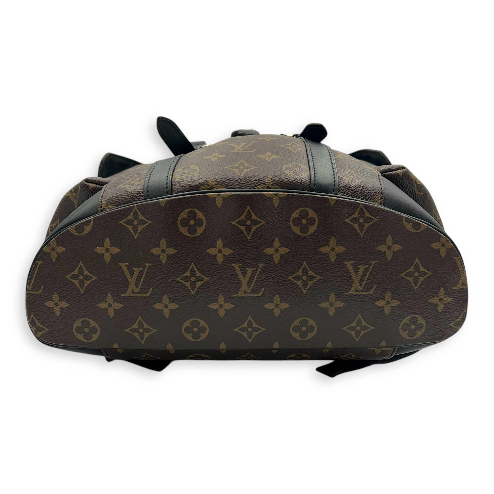 Christopher Backpack Brown in Monogram Coated Canvas, Silver hardware