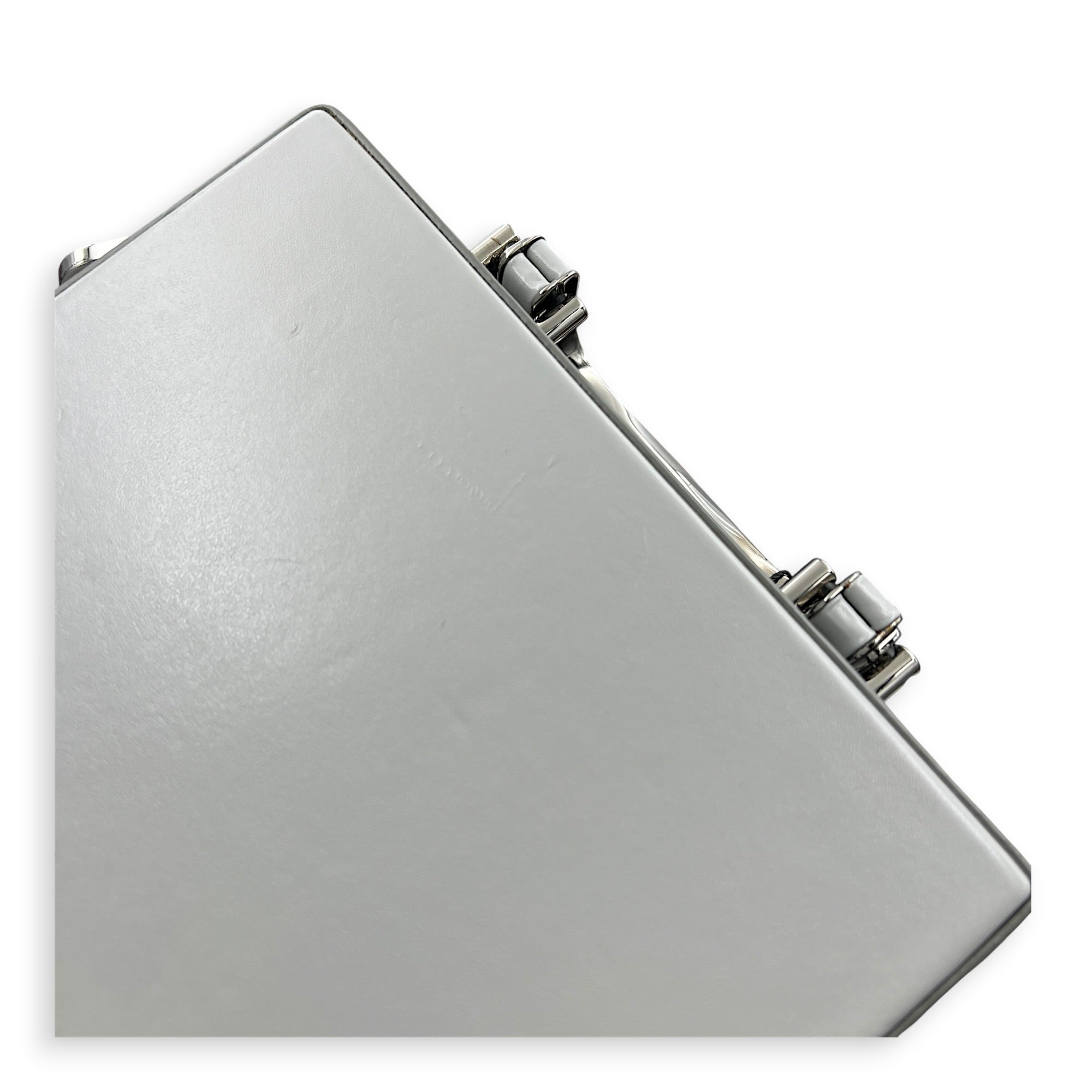 Kenny Scharf Vanity Top Handle Bag Grey in Calfskin, Silver hardware