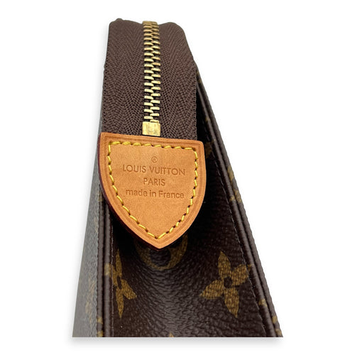 Pochette Pouch Brown in Monogram Coated Canvas, Gold hardware