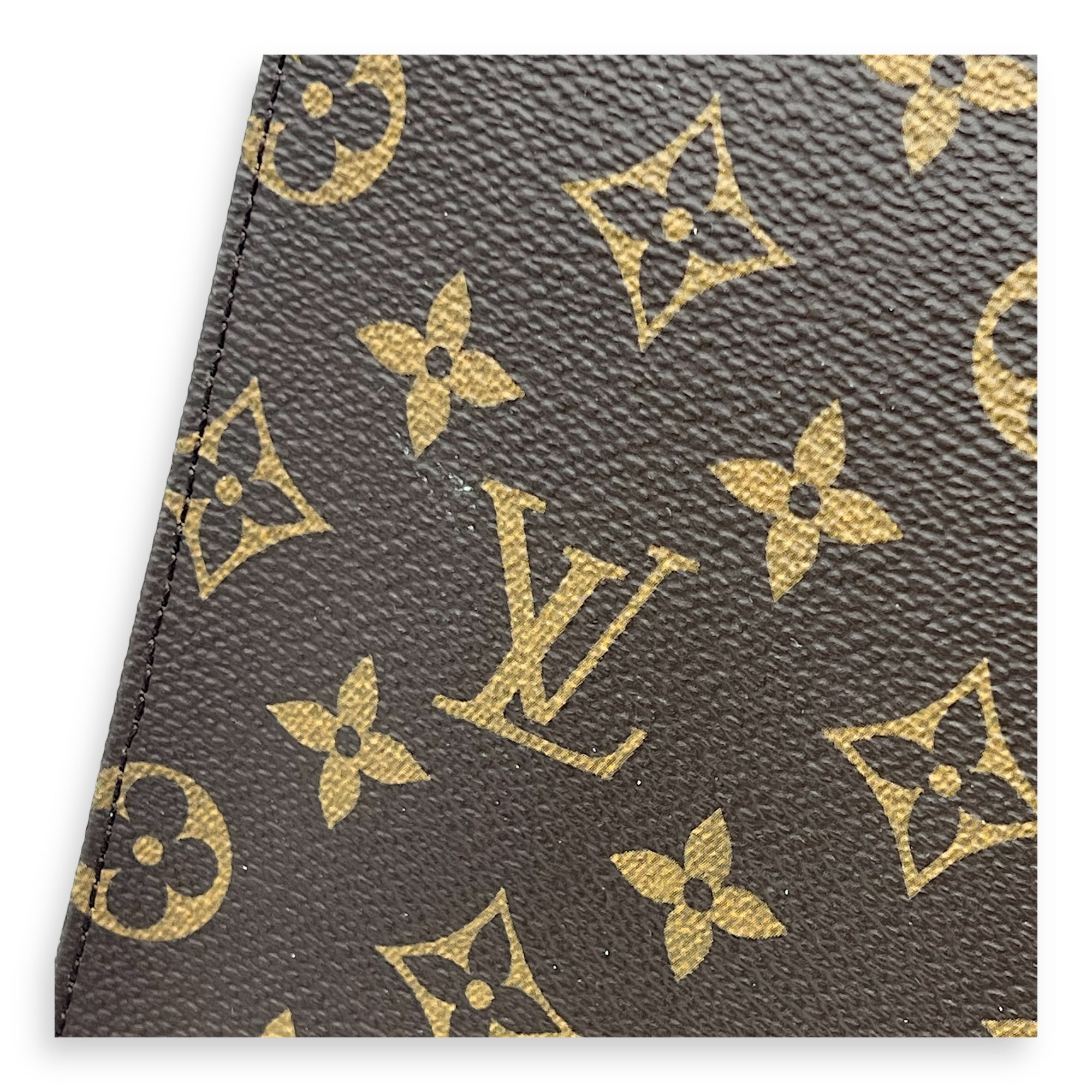 Pochette Pouch Brown in Monogram Coated Canvas, Gold hardware