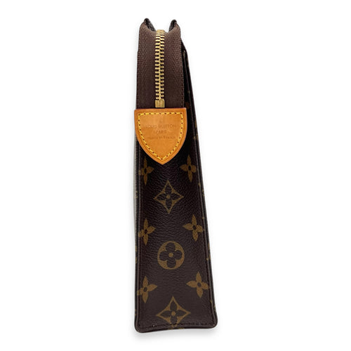 Pochette Pouch Brown in Monogram Coated Canvas, Gold hardware