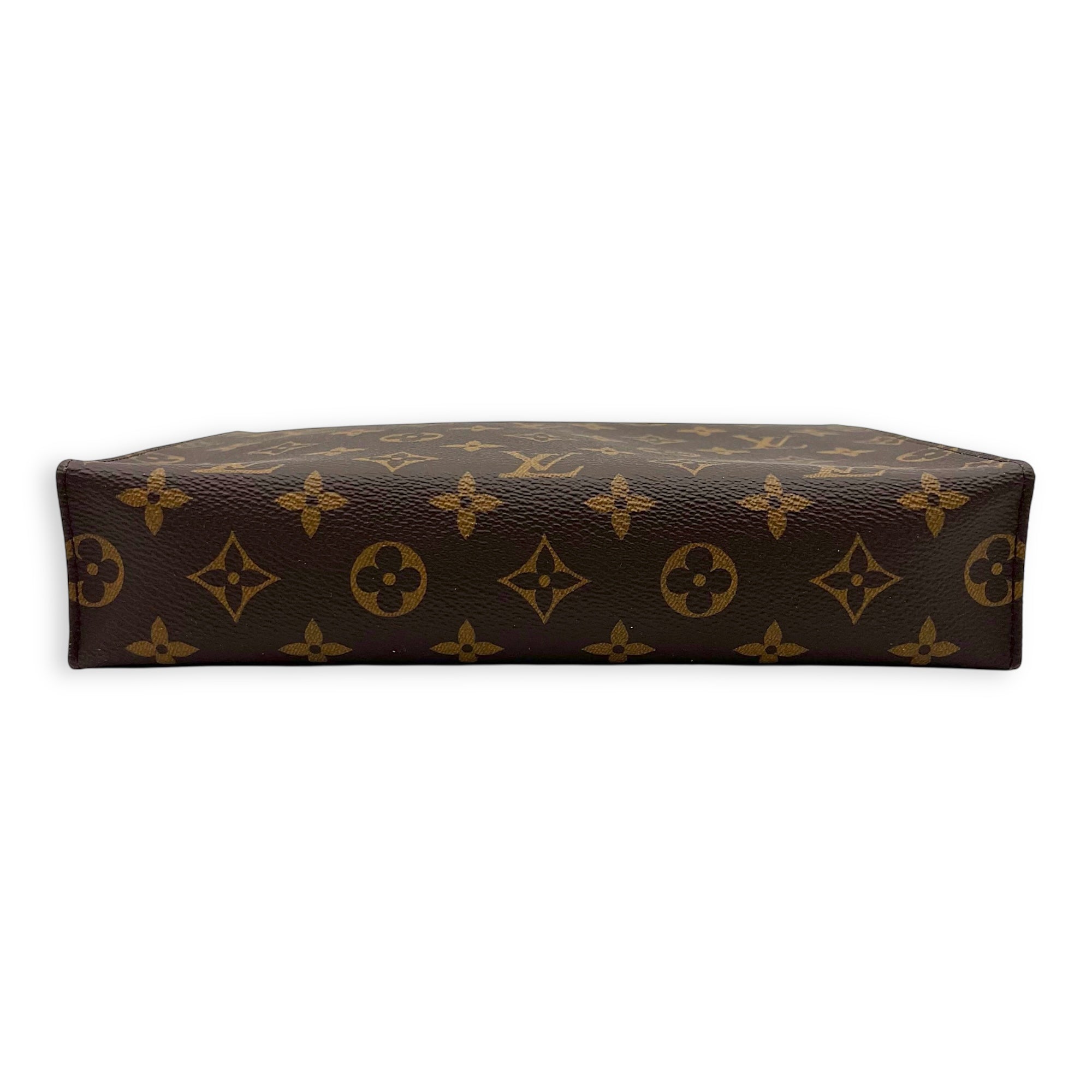 Pochette Pouch Brown in Monogram Coated Canvas, Gold hardware