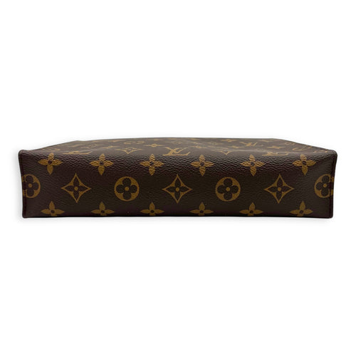 Pochette Pouch Brown in Monogram Coated Canvas, Gold hardware
