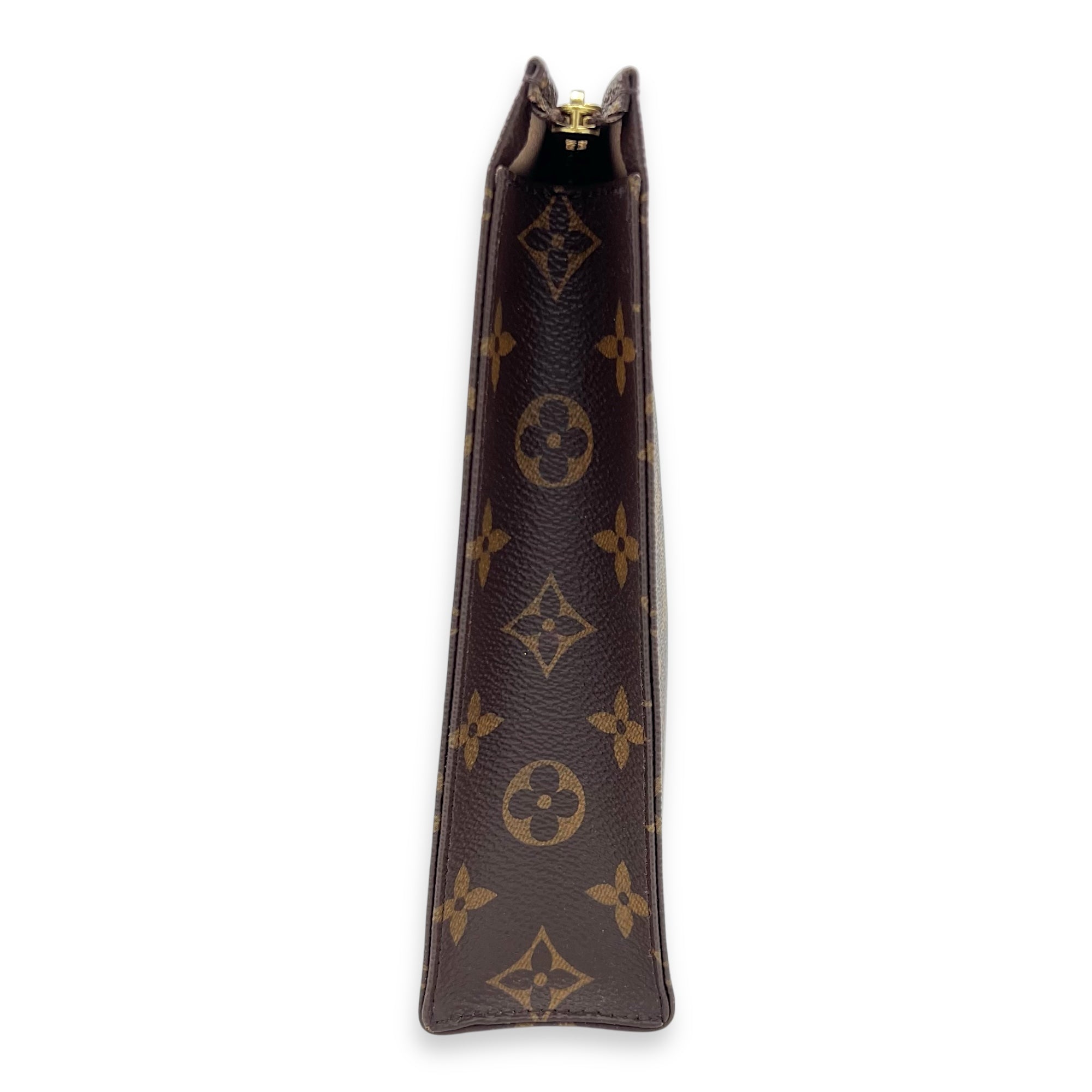 Pochette Pouch Brown in Monogram Coated Canvas, Gold hardware