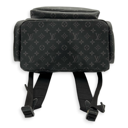 Trio Backpack Black in Coated Canvas, black hardware