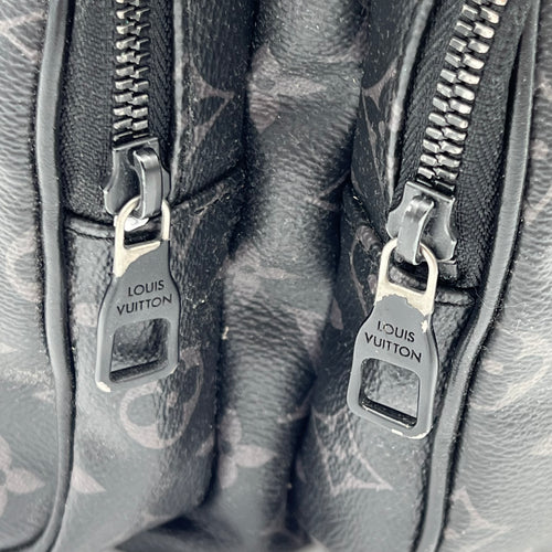 Trio Backpack Black in Coated Canvas, black hardware