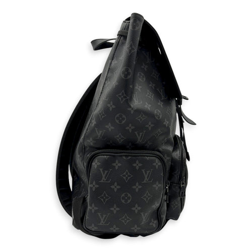 Trio Backpack Black in Coated Canvas, black hardware