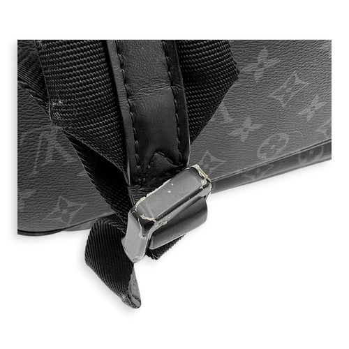 Trio Backpack Black in Coated Canvas, black hardware