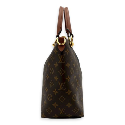 V tote bag Top Handle Bag Black in Monogram Coated Canvas, Gold hardware