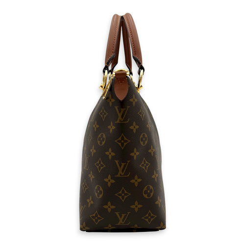 V tote bag Top Handle Bag Black in Monogram Coated Canvas, Gold hardware