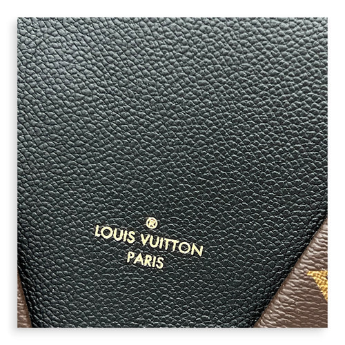V tote bag Top Handle Bag Black in Monogram Coated Canvas, Gold hardware