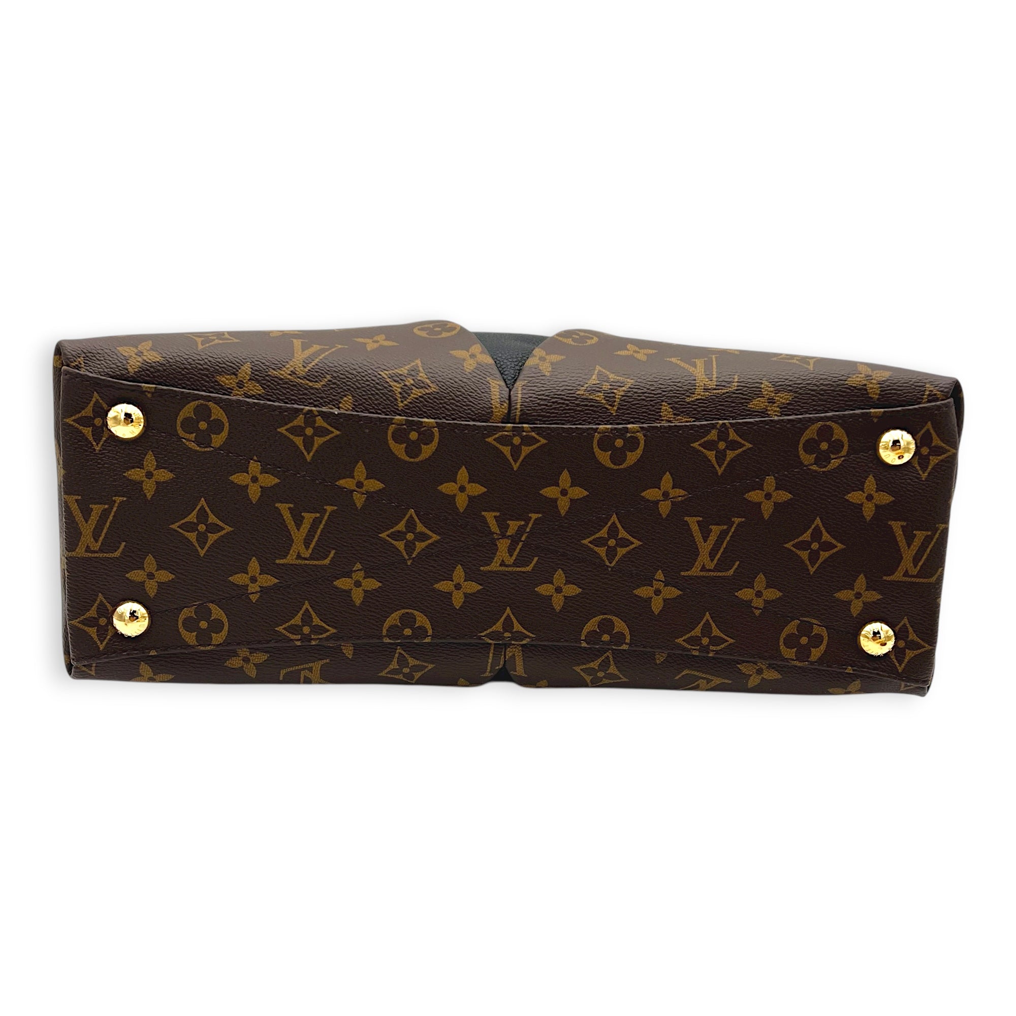 V tote bag Top Handle Bag Black in Monogram Coated Canvas, Gold hardware