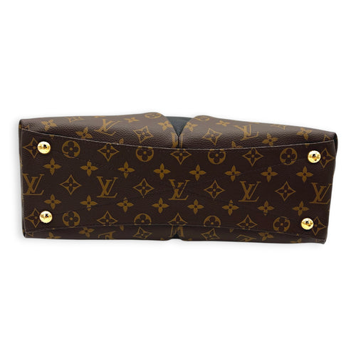 V tote bag Top Handle Bag Black in Monogram Coated Canvas, Gold hardware