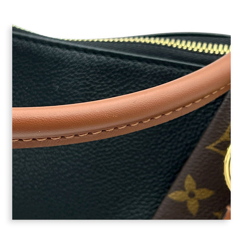 V tote bag Top Handle Bag Black in Monogram Coated Canvas, Gold hardware
