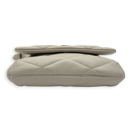 Le 5 A 7 Shoulder Bag White in Calfskin, Gold hardware