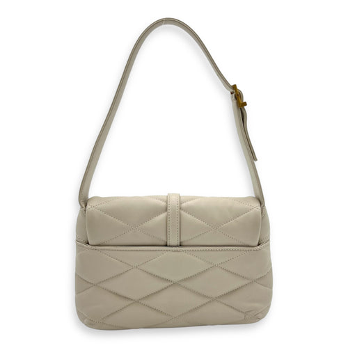 Le 5 A 7 Shoulder Bag White in Calfskin, Gold hardware
