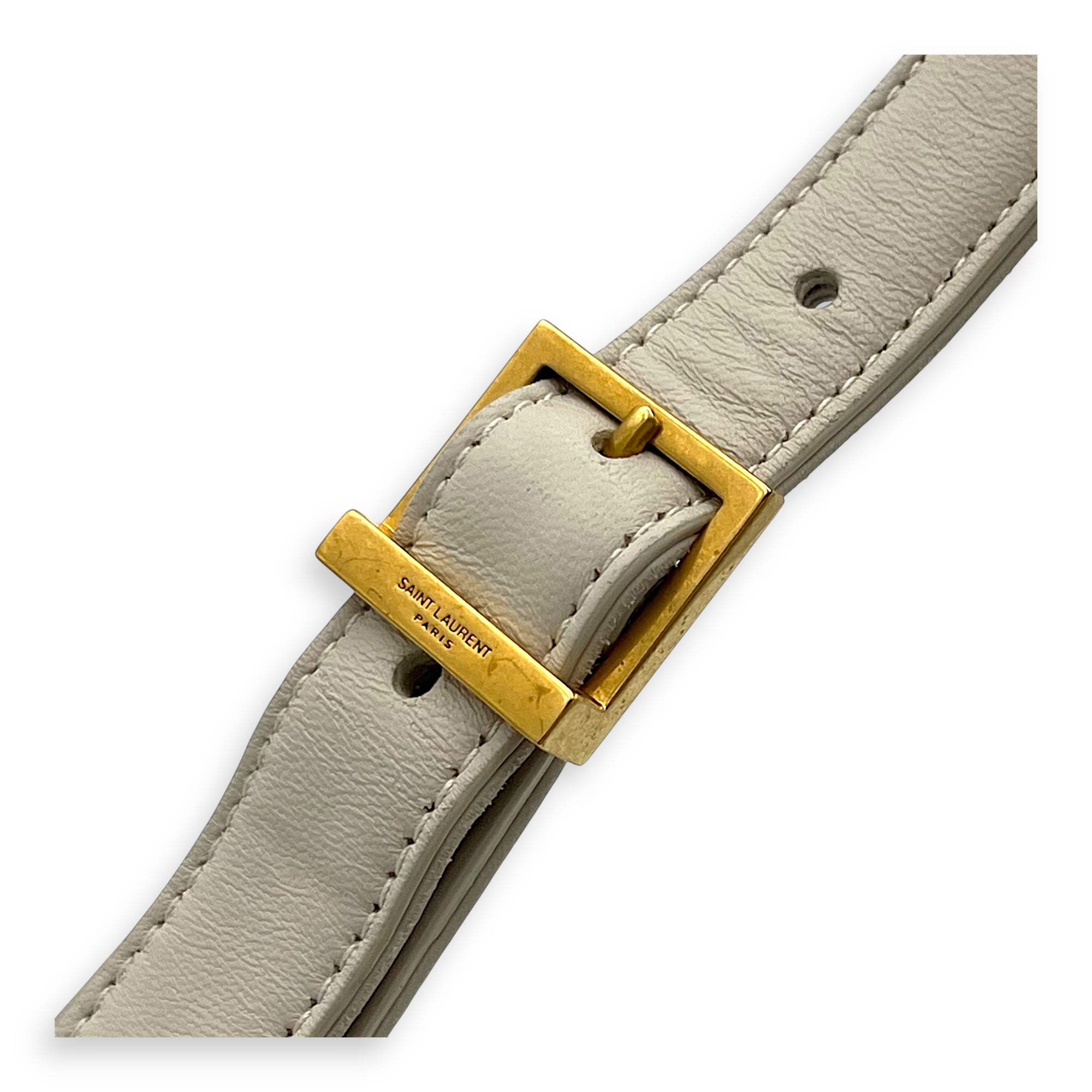 Le 5 A 7 Shoulder Bag White in Calfskin, Gold hardware