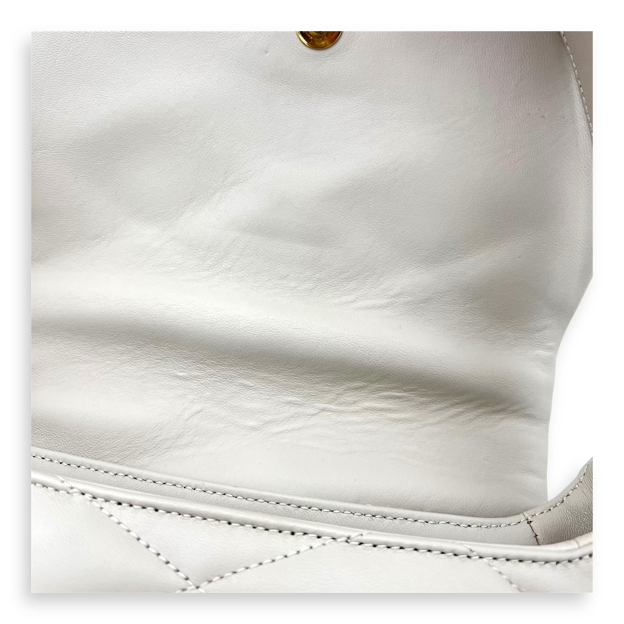 Le 5 A 7 Shoulder Bag White in Calfskin, Gold hardware