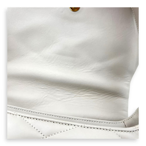 Le 5 A 7 Shoulder Bag White in Calfskin, Gold hardware