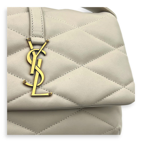 Le 5 A 7 Shoulder Bag White in Calfskin, Gold hardware