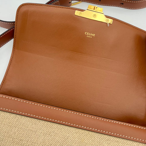 Triomphe Shoulder Bag Brown in Others, Gold hardware
