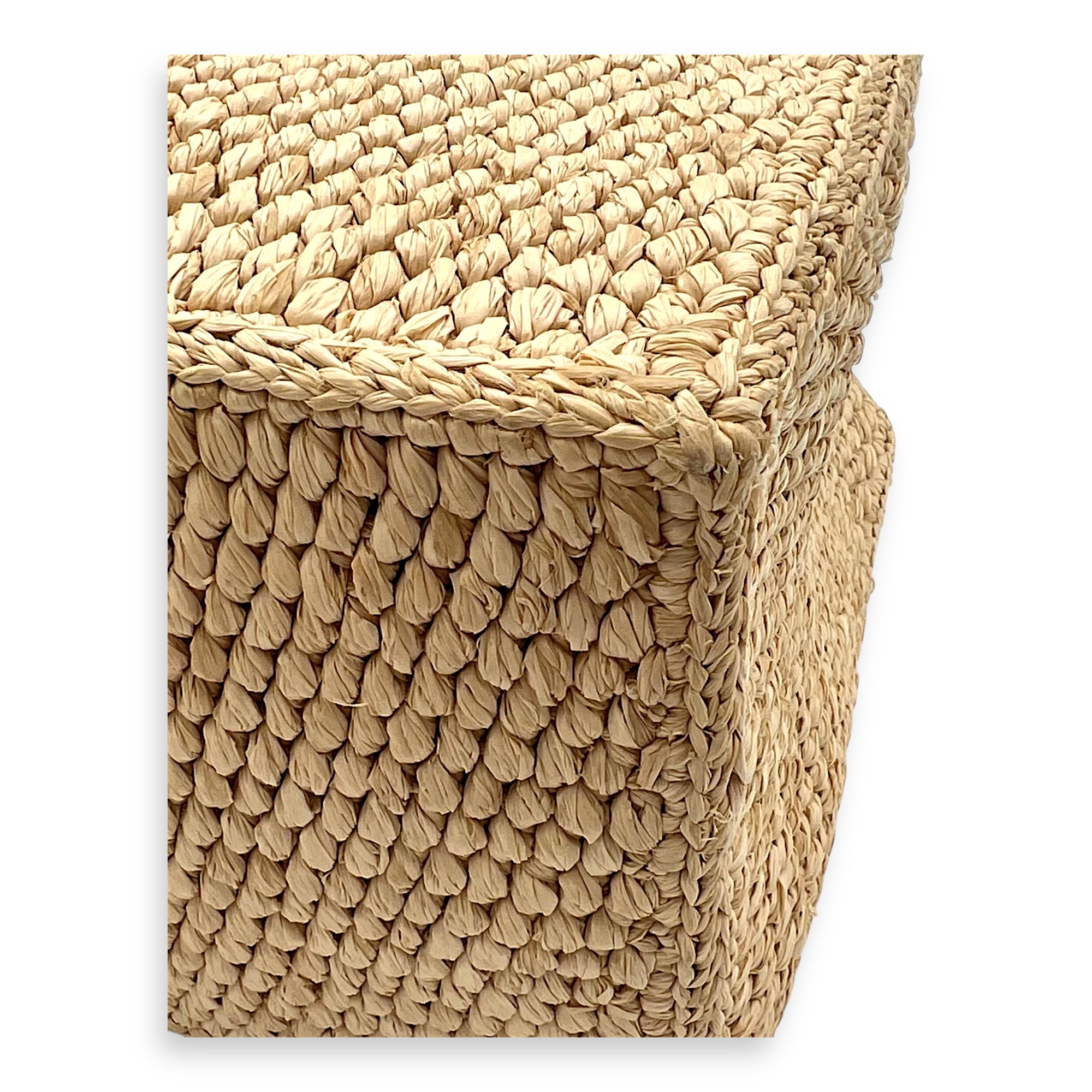 Triomphe Tote Bag Brown in Raffia, Gold hardware