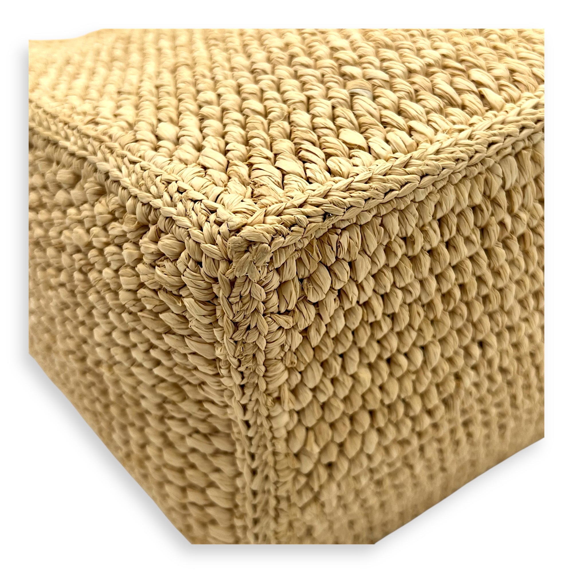 Triomphe Tote Bag Brown in Raffia, Gold hardware