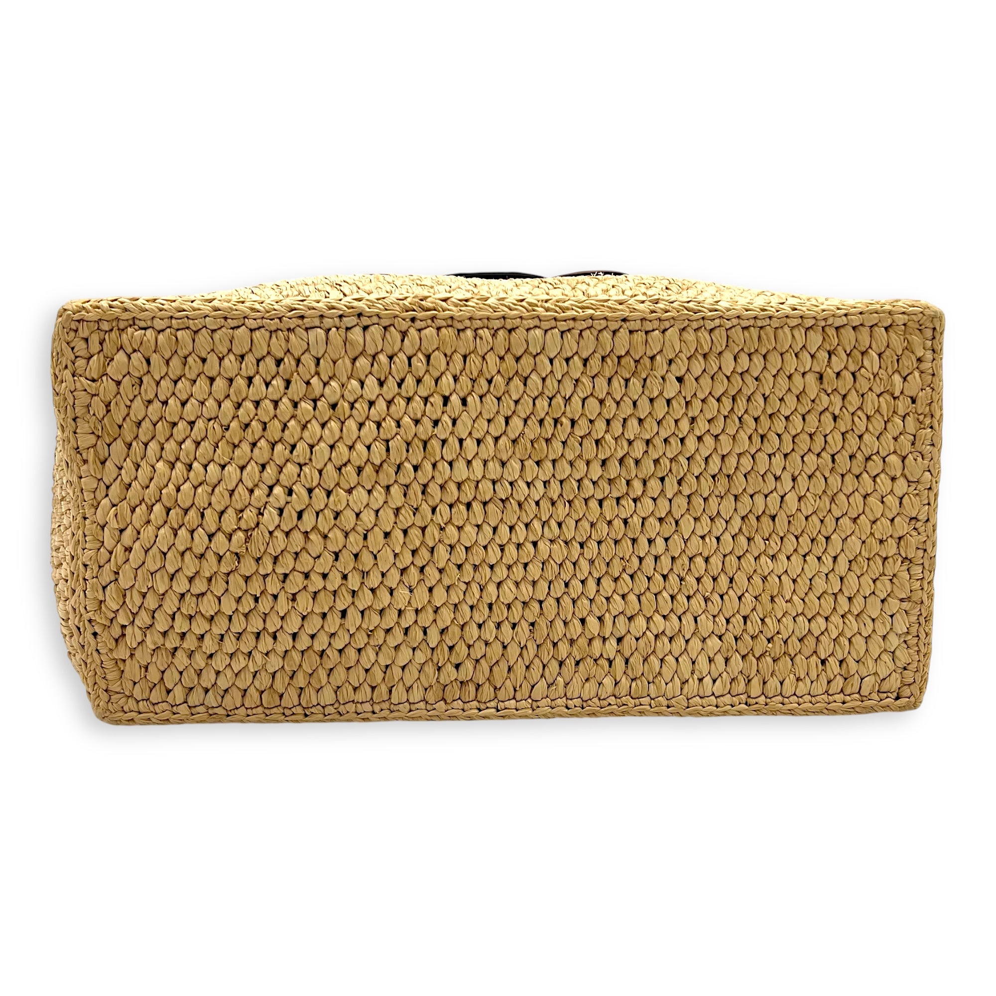 Triomphe Tote Bag Brown in Raffia, Gold hardware