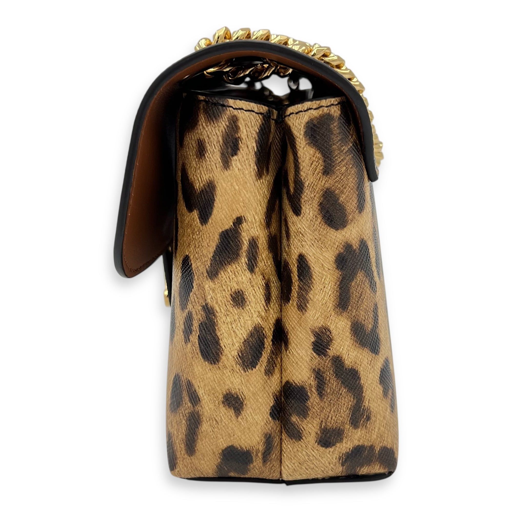 Triomphe Shoulder Bag Brown in Calfskin, Gold hardware