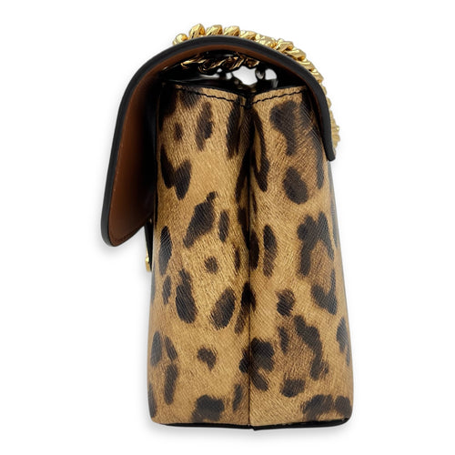 Triomphe Shoulder Bag Brown in Calfskin, Gold hardware