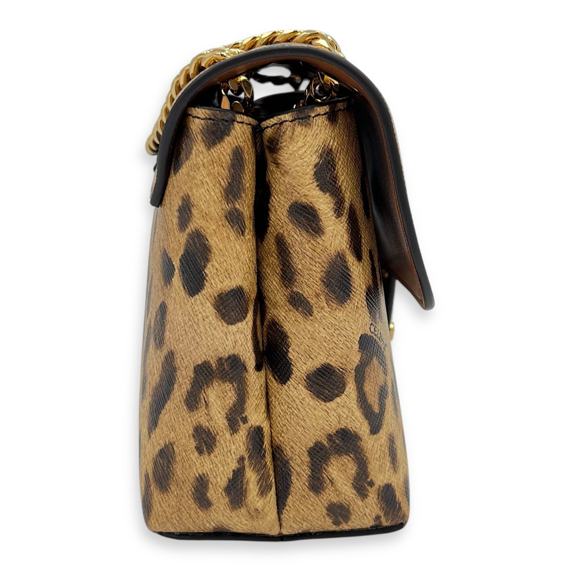 Triomphe Shoulder Bag Brown in Calfskin, Gold hardware
